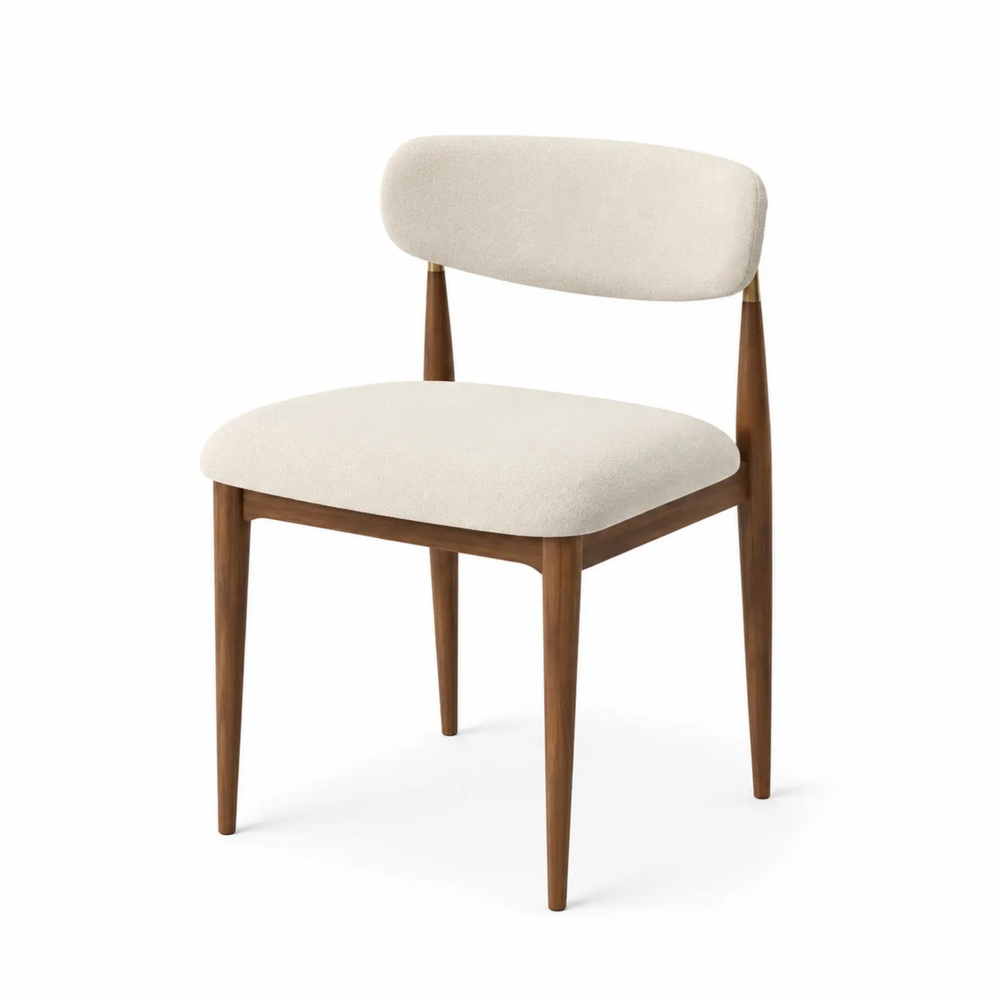 Esszimmerstuhl Holz mit Wollstoff Beige