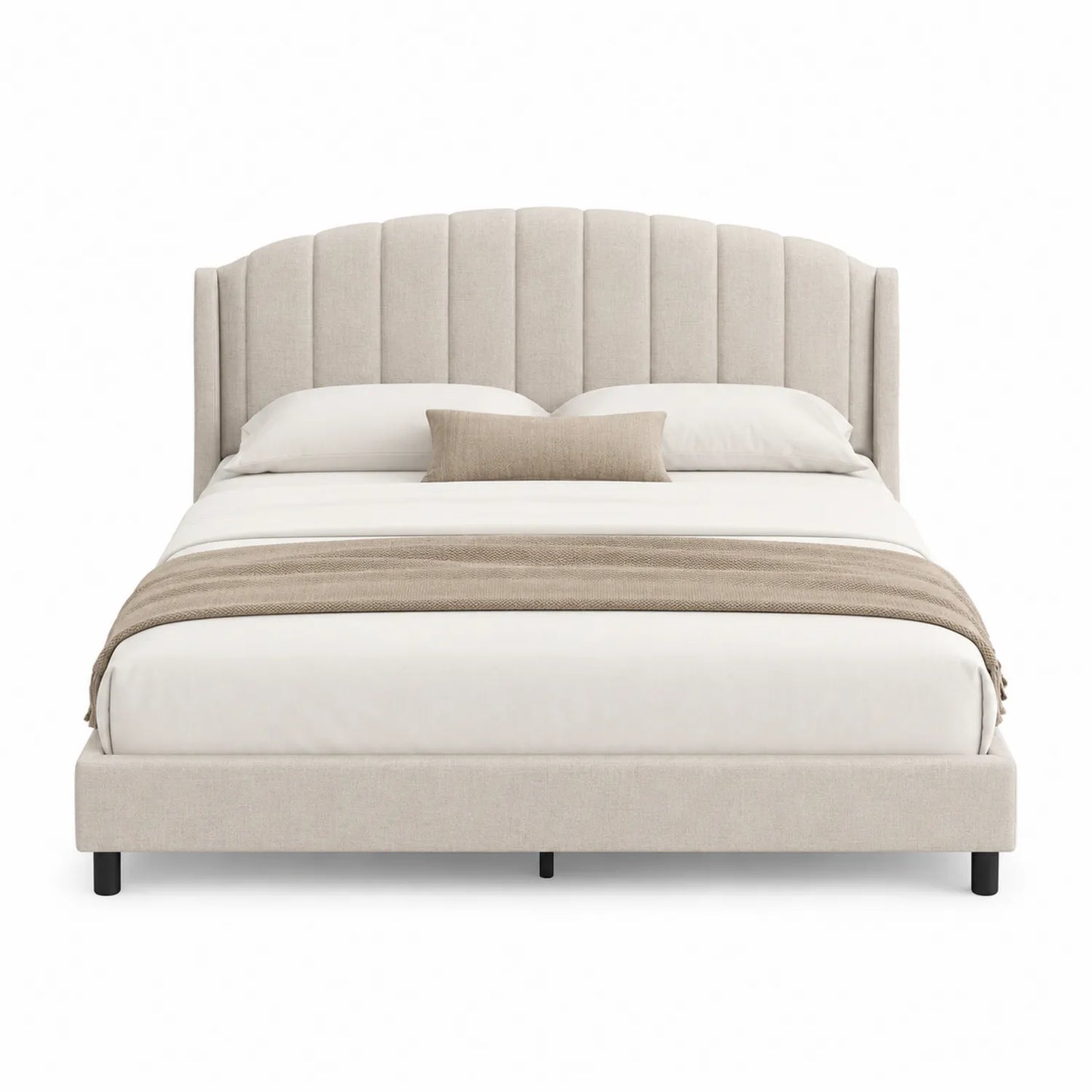 Polsterbett Stoff Beige 200x160 cm