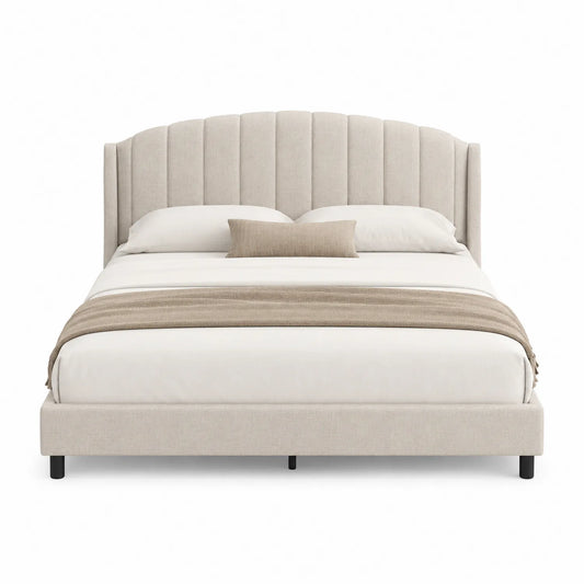 Polsterbett Stoff Beige 200x160 cm