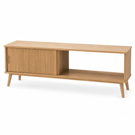 TV-Schrank aus Eichenholz mit Schiebetür, 120x40x45cm