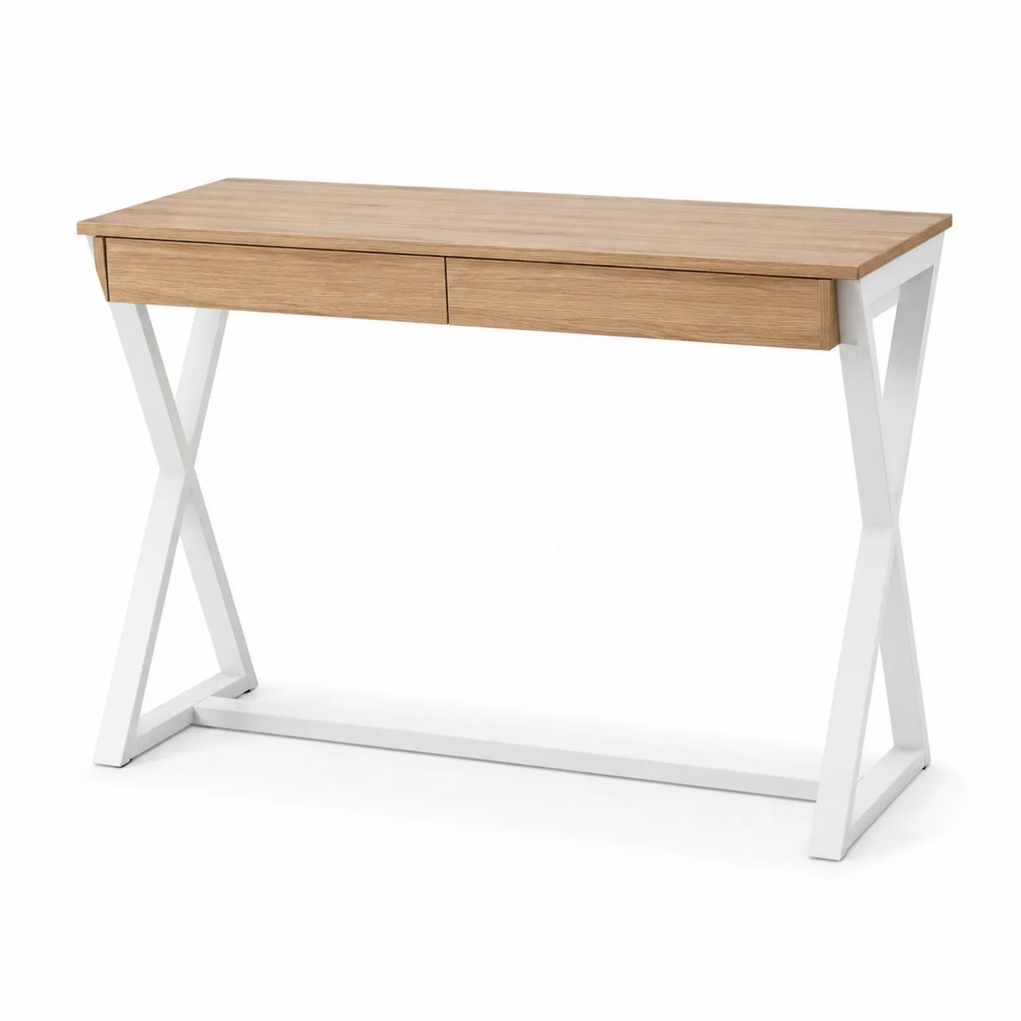 Schreibtisch aus Eichenfurnier mit Stahlgestell 120 cm