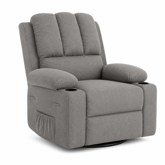 Polstersessel aus Polyester mit Becherhalter, Grau