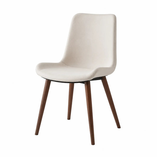 Esszimmerstuhl Stoff Creme Massivholz 85 cm