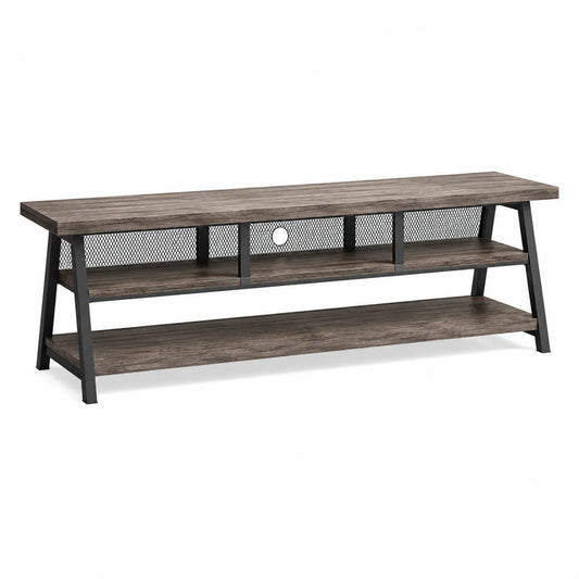 TV-Schrank Holz Metall Braun 150x40x50 cm